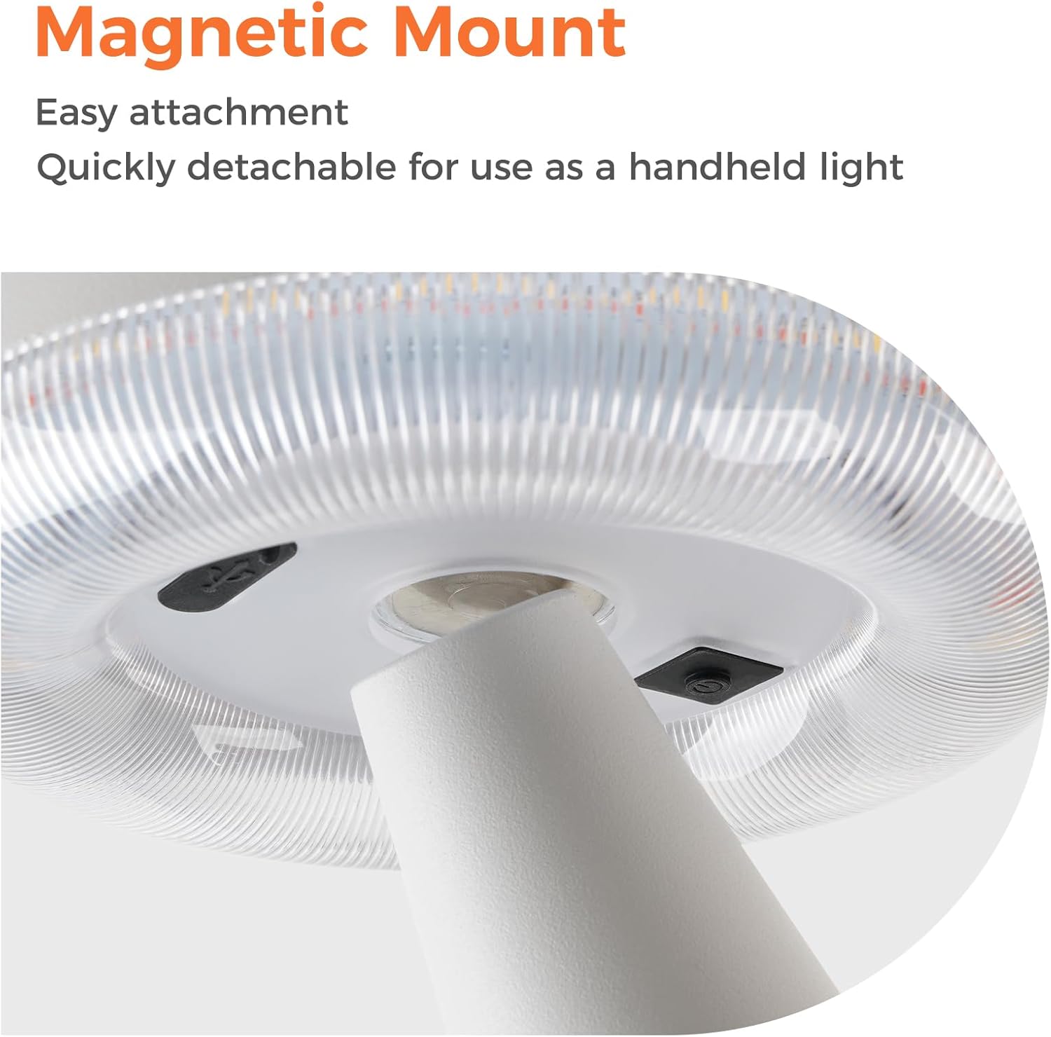 Solar Table Lamp Outdoor Water-Resistant, Cordless USB Solar Table Lights for Patio, 3 Lighting Modes Solar Desk Lamp for Garden Outside Patio Bedroom Living Room, White - Image 2